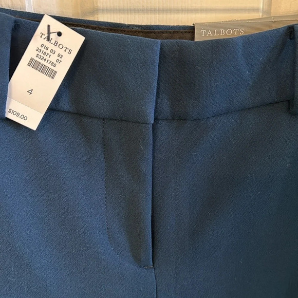 Talbots Women’s (4) Blue Hampshire Ankle Straight Leg Career Pants NWT - Picture 3 of 8